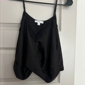 Black Lace Trim Women's Top